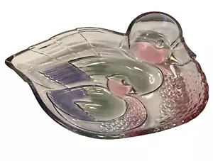 CUENCO DE VIDRIO PRENSADO COLORES FORMAS DE PATO Y PATITO - Imagen 1 de 8