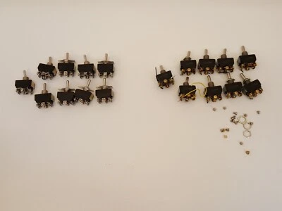 18 interruptores de palanca de 3 posiciones encendido/apagado/encendido 9 a 6 amperios, 9 a 10/20 amperios - todo funcionando Foto 1 de 4