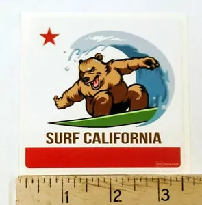 "Calcomanía pegatina de surf California Flag Bear 3,4""x3,3" - Imagen 1 de 1