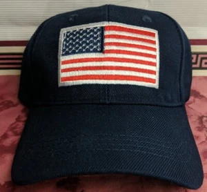 Stars & Stripes Navi United States American Flag Patched Baseball Cap New - Picture 1 of 2
