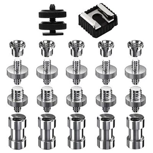 22 Pieces Camera Screw Kit 1/4 inch and 3/8 inch Flash Shoe Mount Tripod Screw - Picture 1 of 3