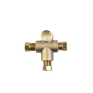 3 Way Brake T Piece Tee With 3 Male Nuts-Short Union Metric M10 3/16 Pipe 10mm - Picture 1 of 12