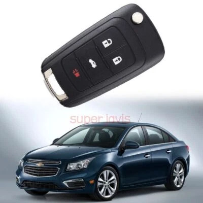 4 Buttons Flip Keyless Entry Remote Folding Key Fob Shell For Chevy Cruze 10-16 - Image 1 of 4