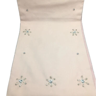 Cynthia Rowley Jeweled Rhinestone Snowflake Pink Table Runner Christmas Holiday - Image 1 of 4