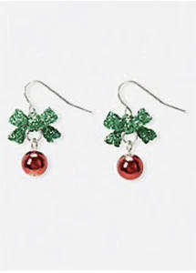 Justice Mädchen Stechpalme Weihnachten Ohrringe mit rot grün Neu mit Etikett Urlaub Schmuck Kinder - Bild 1 von 1