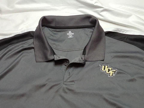 UCF Knights Polo Shirt Men's 3XL Button Short Sleeve Gray Men NCAA Florida Cover
