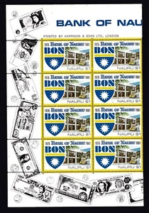 1981 BANK OF NAURU 5th ANNIVERSARY $1.00 PART SHEET 8 DECIMAL STAMPS MUH #11 - Picture 1 of 2