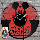 LED Vinyl Clock Mickey Mouse LED Light Vinyl Record Wall Clock Home Decor 1496