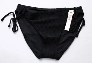Victoria's Secret Women's Low-Rise Side-Tie Bikini Bottom DH3 Black Medium NWT - Picture 1 of 4