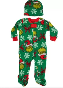 Dr. Seuss Grinch Baby Pyjama Schlafset 2024 Weihnachten 6 oder 12 Monate NEU - Bild 1 von 3