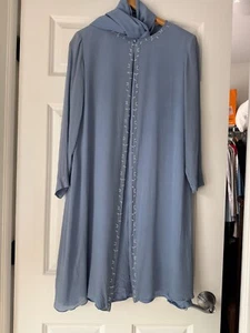 Vintage Kay Unger size 6 silk periwinkle blue dress EUC 100% silk beaded - Imagen 1 de 4