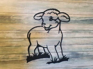 Lamm Kontur Schaf Nordfriesland aus 3mm Stahl von 30cm-100cm  Deko Nordstrand - Picture 1 of 4