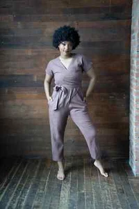 Little Cottonwood 100% LINEN Fully Lined Fern Wrap Jumpsuit Size XXL - Picture 1 of 4