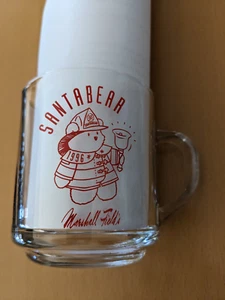 Vintage Marshall Fields 1996 Santa Bear Walnut Room Hot Chocolate Glass Mug - Picture 1 of 1