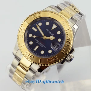 Parnis 41mm Ceramic Bezel Blue Dial Sapphire glass Automatic date Watch 2483 - Picture 1 of 6