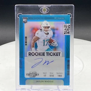 2021 Contenders Optic Jaylen Waddle Rookie Ticket Auto Teal 17/35! Jersey Match! - Picture 1 of 3