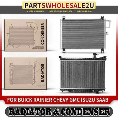 Kit de enfriamiento de radiador y condensador de CA para Buick Rainier GMC Envoy Isuzu Ascender Foto 1 de 4