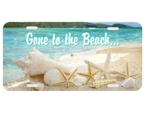 Beach Sea Shells Personalized Monogrammed License Plate Custom Auto Car Tag - Picture 1 of 5