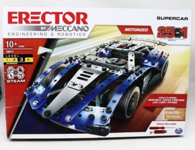 SUPERCAR - ERECTOR Building SET Meccano 18211 - Motorized - 25 Models in 1 NEW+ - Image 1 of 4