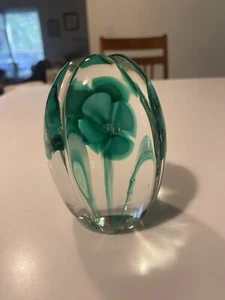 Vintage Murano Koscherak Brothers Green Floral Heavy 4.5” - Picture 1 of 11