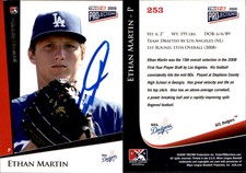 Ethan Martin Signed 2009 TriStar PROjections #253 Card GCL Dodgers Auto