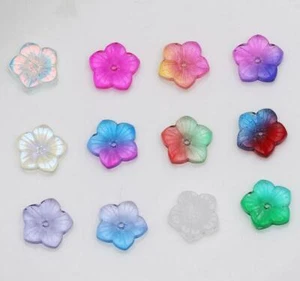 DIY 20pcs Czech Glass Beads Gradient Color Flower Handmade Jewelry Making 12mm - Picture 1 of 18