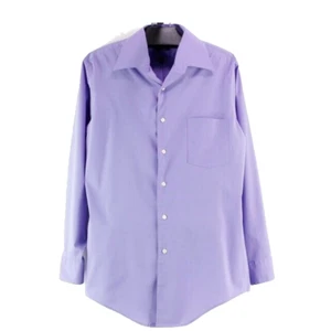 Arrow Sz M Lavender Polyester Blend Long Sleeve Button Front Dress Shirt - Picture 1 of 5