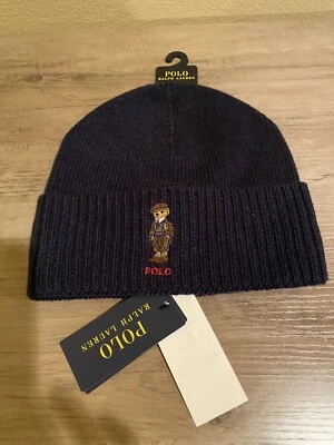 Nuevo con etiquetas Polo Ralph Lauren Para Hombre Azul Marino Oso Gorro Talla Sistema operativo Foto 1 de 4