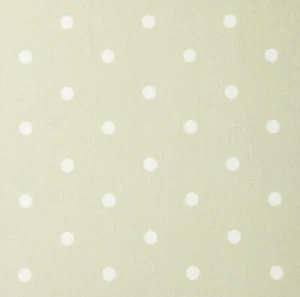 Oilcloth Fabric, PVC Coated, Clarke & Clarke Spot Design, Pale Sage, Per Meter - Picture 1 of 1