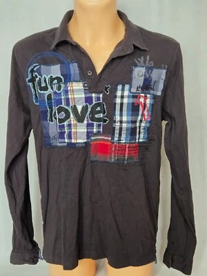 Chemise à manches longues Desigual pour homme, taille L, coton, noir, patchs - Photo 1/4