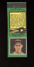 1934 Diamond Match Co. Matchbook Cover Silver Border Baseball Del Baker VG/EX