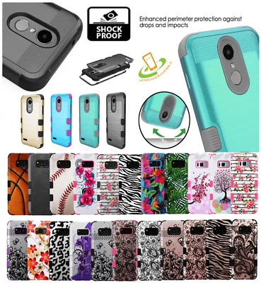 For LG K10 K30 X410 Premier Hybrid Armor Brushed Rugged Shock proof Case Cover - Image 1 of 4