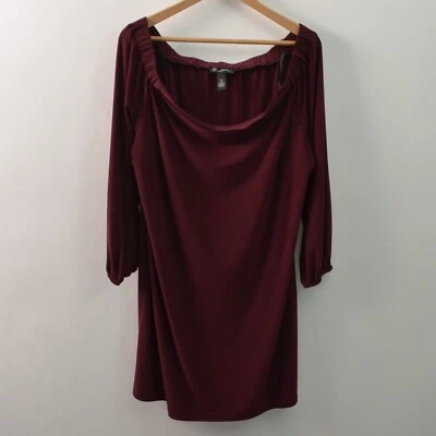 INC International Concepts Dress Womens 2XL XXL Cold Shoulder Burgundy - Image 1 of 4