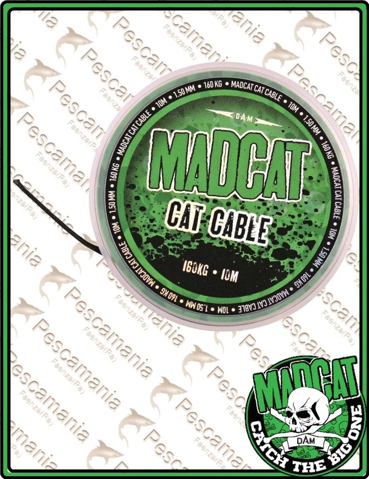 trecciato Madcat CAT CABLE leader mt.10 350LBS siluro storione