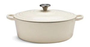 Habitat 4.7 Litre Cast Iron Oval Casserole Dish - Cream RRP 45.00 lot R2273 - Picture 1 of 3