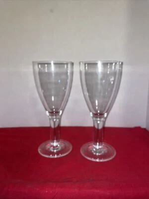 Thick Stemmed Plastic Wine Glasses Set of 2- 12 Oz -Estate Find - Image 1 of 4