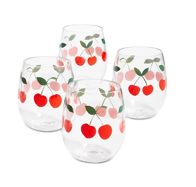 Martha Stewart Collection Berry Acrylic Stemless Red Wine Glasses 15oz, Set of 4 - Image 1 of 4