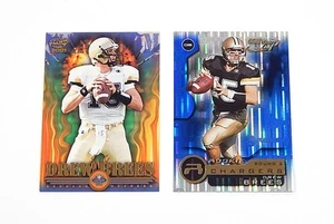 Lote de (2) 2001 Drew Brees RC Rookies Pacific #4 Leaf Quantum #202 - Imagen 1 de 2