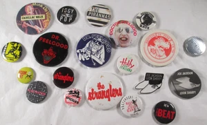 Clash Stranglers Etc 20X Vintage Early 1980s Pin Button Badges Punk New Wave - Picture 1 of 2