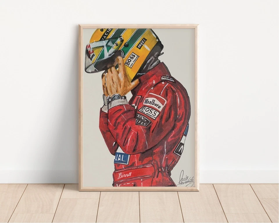 Póster de Ayrton Senna F1 - Impresión de arte de pared Fórmula 1 grado museo Foto 1 de 4