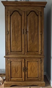 Vintage Solid Wood Armoire - Picture 1 of 2