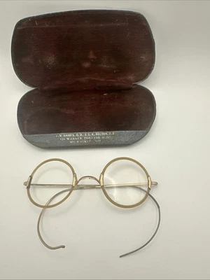Anteojos antiguos Shuron Torty con borde de celuloide monturas redondas Windsor con estuche Foto 1 de 4