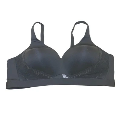 Sujetador cómodo 46C nuevo sin etiquetas con ribete de encaje negro cacique ligeramente forrado sin alambres Foto 1 de 4