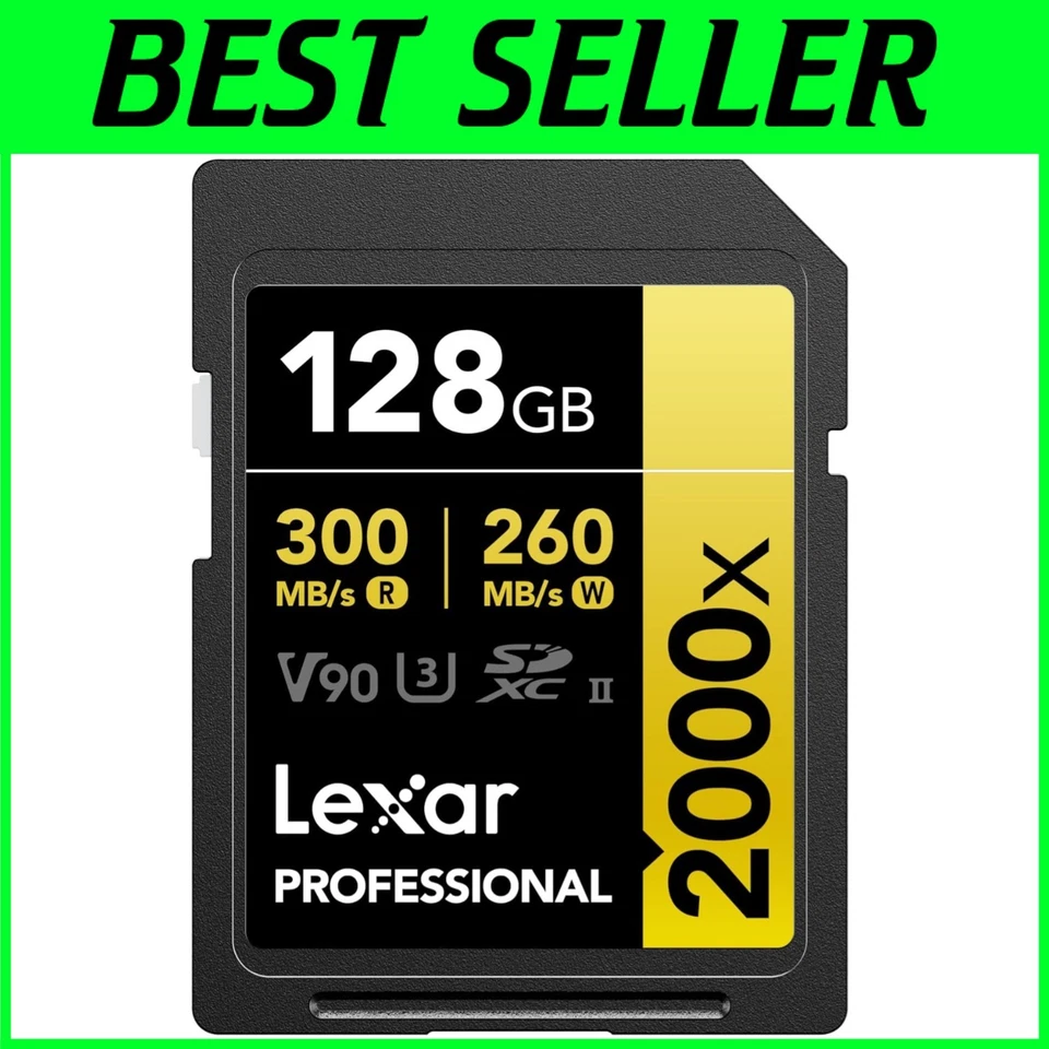 128GB V90 UHS-II SDXC Card - Temperature, Drop & X-Ray Proof for Extreme Filming - Image 1 of 4
