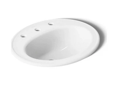 Fregadero de baño Kohler K-2196-8-0 Pennington vítreo China ovalado blanco NUEVO Foto 1 de 4