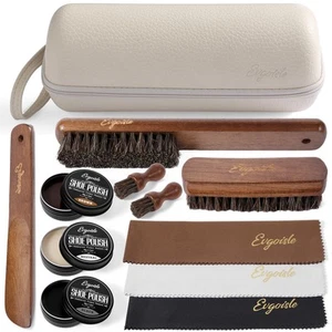 Leather shoe polish&shine kit, travel shoe care kit black&brown&neutral,shoe ... - Picture 1 of 6
