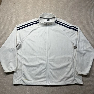 Chaqueta deportiva Starter blanca para hombre talla 2XL cremallera completa Dri-Star negra a rayas activa Foto 1 de 4