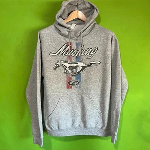 Felpa con cappuccio grande grigia Mustang auto corsa Ford logo - Foto 1 di 5