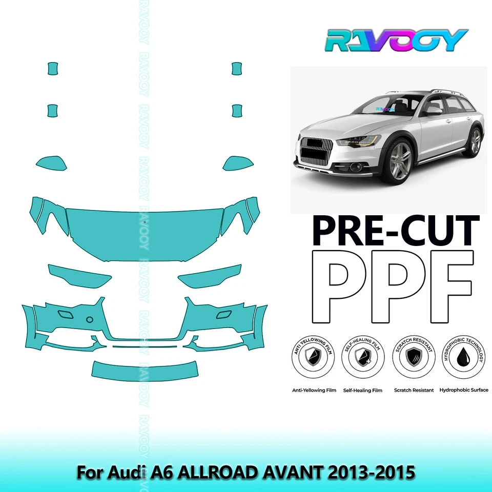 Película de protección de pintura precortada PPF para Audi A6 Allroad Avant 2013-2015 Foto 1 de 4