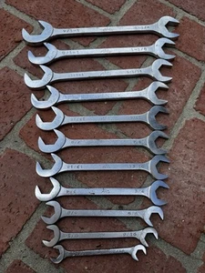 Vintage MAC Tools USA Lot - 11 Pc Open End Wrench Set DA Large Sizes - Picture 1 of 14